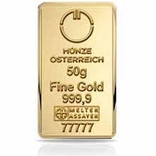 Otevřete Münze Österreich 50 gramů - Investiční zlatý slitek