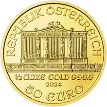 Otevřete Wiener Philharmoniker  1/2 Oz - Investiční zlatá mince
