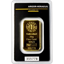 Otevřete Argor Heraeus SA 20 gramů - Investiční zlatý slitek