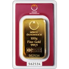 Otevřete Münze Österreich 100 gramů - Investiční zlatý slitek