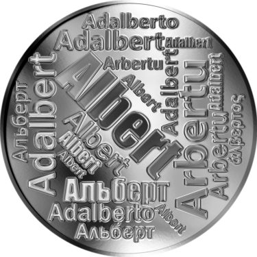 Náhled Averzní strany - Česká jména - Albert - velká stříbrná medaile 1 Oz