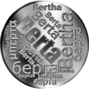 Náhled Averzní strany - Česká jména - Berta - velká stříbrná medaile 1 Oz