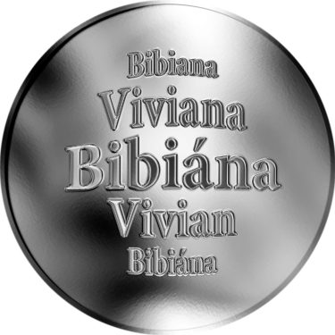 Náhled Averzní strany - Slovenská jména - Bibiána - velká stříbrná medaile 1 Oz