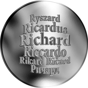 Náhled Averzní strany - Česká jména - Richard - velká stříbrná medaile 1 Oz