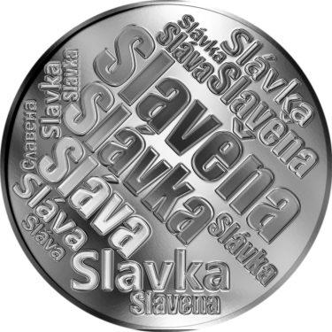 Náhled Averzní strany - Česká jména - Slavěna - velká stříbrná medaile 1 Oz
