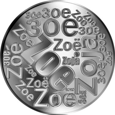 Náhled Averzní strany - Česká jména - Zoe - velká stříbrná medaile 1 Oz